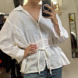 Loose linen button down